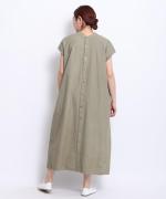 コットンリネン平織デニム　2wayワンピース